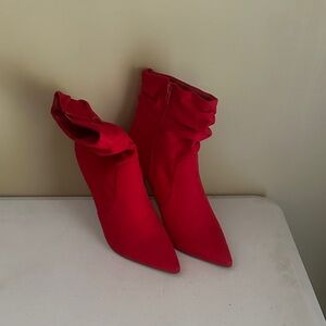 JustFab Bold Red Ankle Booties
